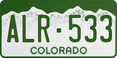 CO license plate ALR533