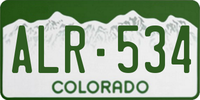 CO license plate ALR534