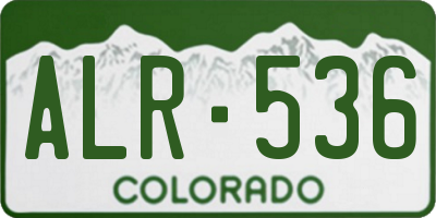 CO license plate ALR536