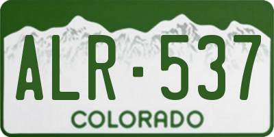 CO license plate ALR537