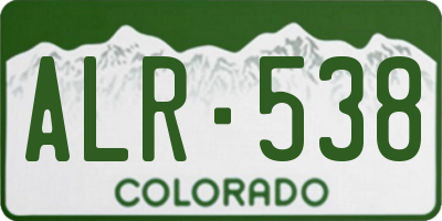 CO license plate ALR538