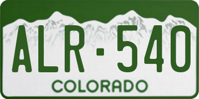 CO license plate ALR540