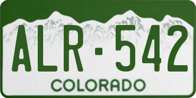 CO license plate ALR542