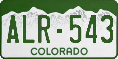CO license plate ALR543