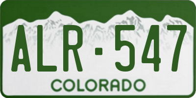 CO license plate ALR547