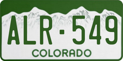 CO license plate ALR549