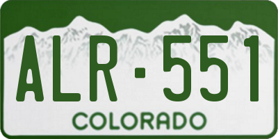 CO license plate ALR551