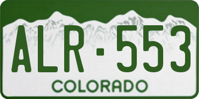 CO license plate ALR553