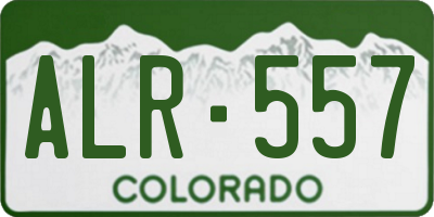 CO license plate ALR557