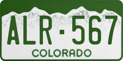 CO license plate ALR567
