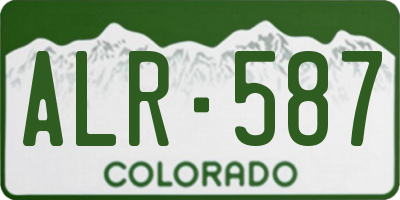 CO license plate ALR587