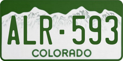 CO license plate ALR593