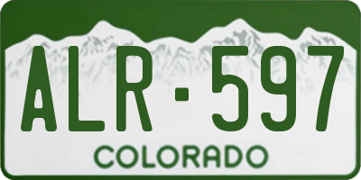 CO license plate ALR597