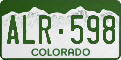 CO license plate ALR598