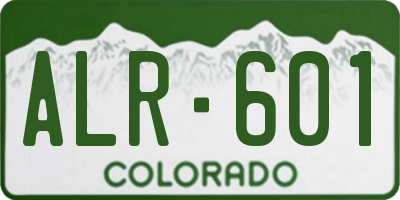 CO license plate ALR601