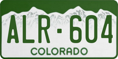 CO license plate ALR604