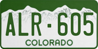 CO license plate ALR605