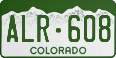 CO license plate ALR608