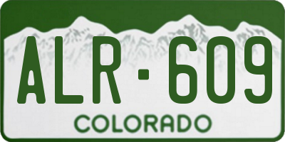 CO license plate ALR609