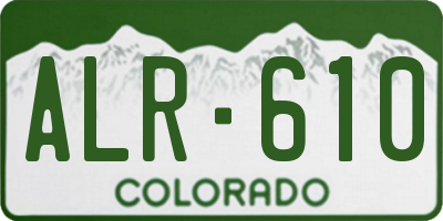 CO license plate ALR610