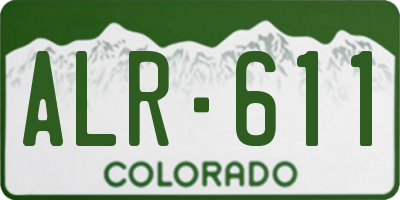 CO license plate ALR611