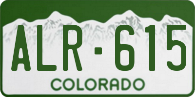 CO license plate ALR615