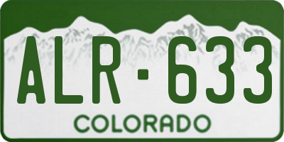 CO license plate ALR633