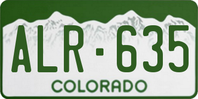 CO license plate ALR635