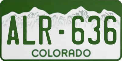 CO license plate ALR636
