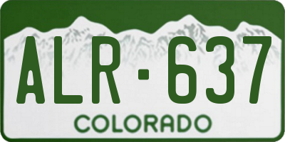 CO license plate ALR637