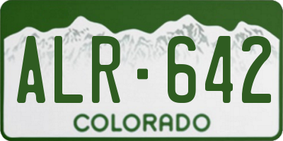 CO license plate ALR642
