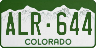 CO license plate ALR644