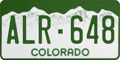 CO license plate ALR648