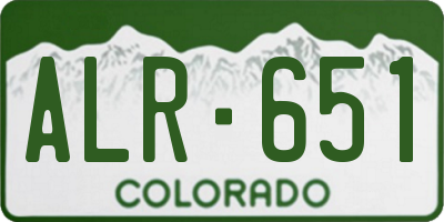 CO license plate ALR651