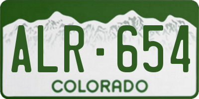 CO license plate ALR654