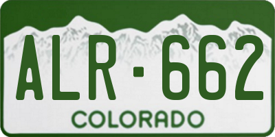 CO license plate ALR662