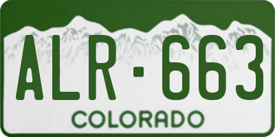 CO license plate ALR663
