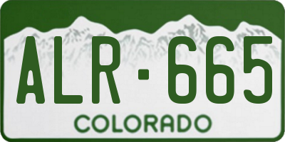 CO license plate ALR665
