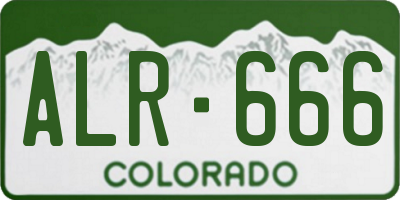 CO license plate ALR666