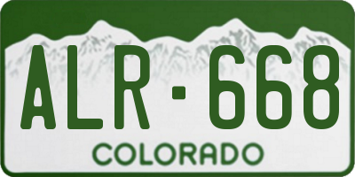 CO license plate ALR668