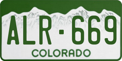 CO license plate ALR669