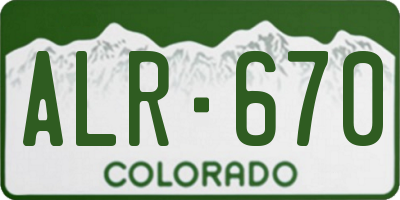 CO license plate ALR670