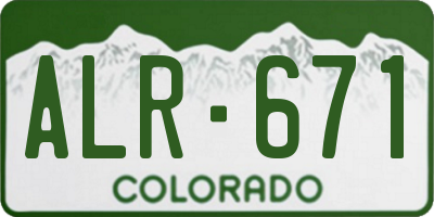 CO license plate ALR671