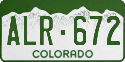 CO license plate ALR672