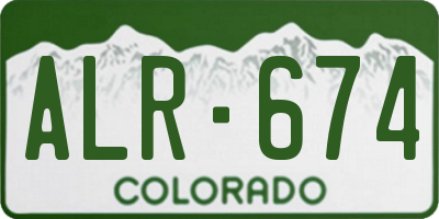 CO license plate ALR674