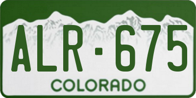 CO license plate ALR675