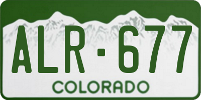 CO license plate ALR677