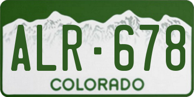 CO license plate ALR678