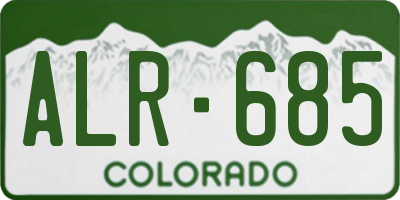 CO license plate ALR685