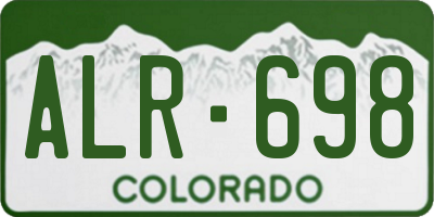 CO license plate ALR698